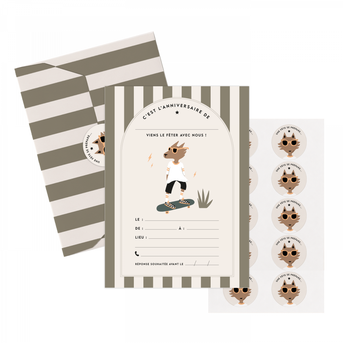 Set d’invitations anniversaire - renard Max